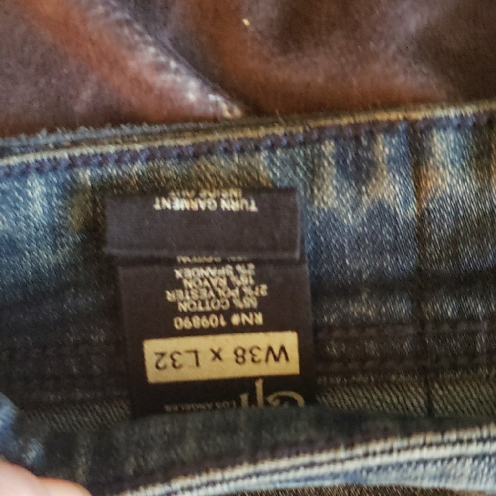 Heroes Motors Inc. Distressed Slim Denim Slim Stretch 38X32 Blue Jeans - Picture 3 of 14